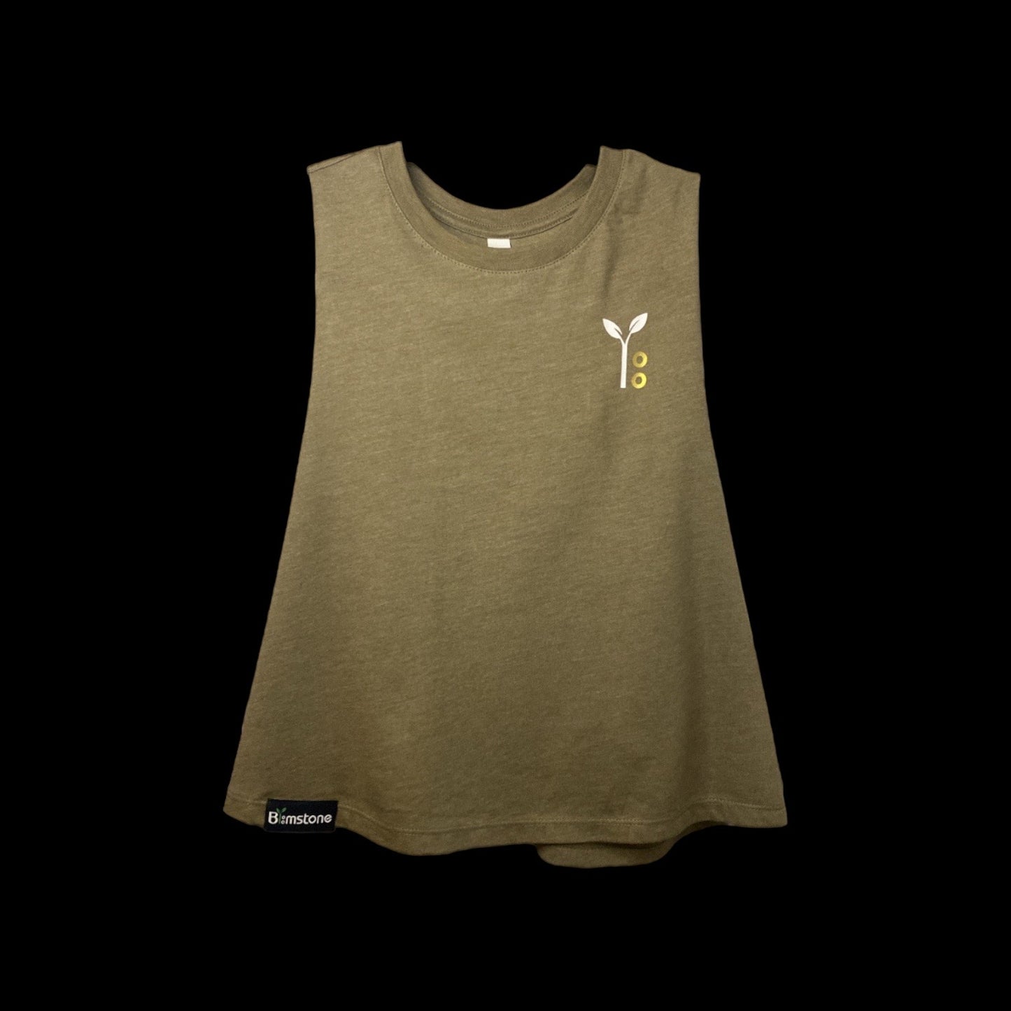 Olive Cropped Racerback